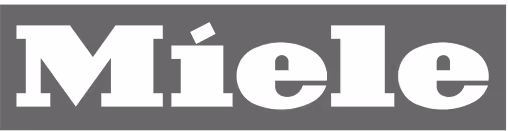 Miele brand logo in bold white text on a gray background.